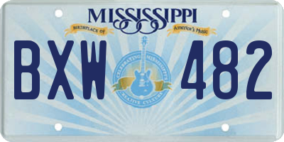 MS license plate BXW482