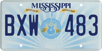 MS license plate BXW483