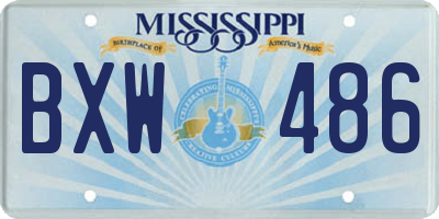 MS license plate BXW486