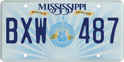 MS license plate BXW487