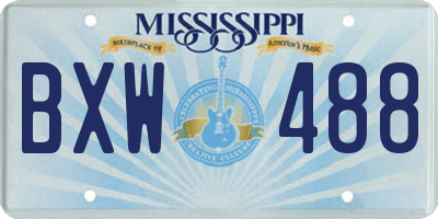 MS license plate BXW488