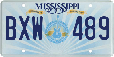 MS license plate BXW489