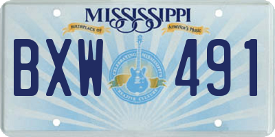 MS license plate BXW491