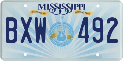 MS license plate BXW492