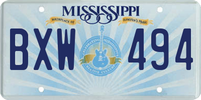 MS license plate BXW494