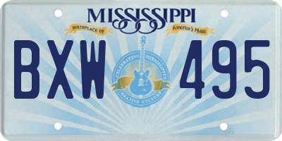 MS license plate BXW495