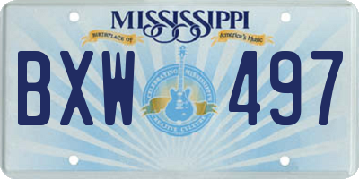 MS license plate BXW497