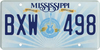 MS license plate BXW498
