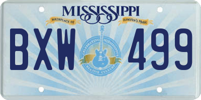 MS license plate BXW499