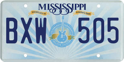 MS license plate BXW505