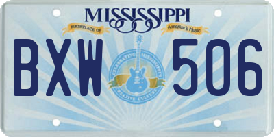 MS license plate BXW506