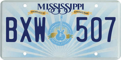 MS license plate BXW507