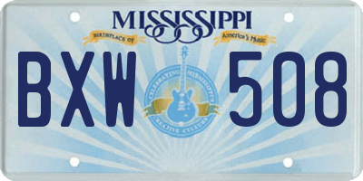 MS license plate BXW508