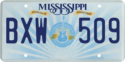 MS license plate BXW509