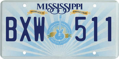 MS license plate BXW511