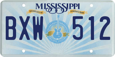MS license plate BXW512