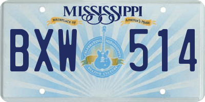 MS license plate BXW514