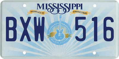 MS license plate BXW516