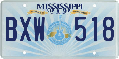 MS license plate BXW518