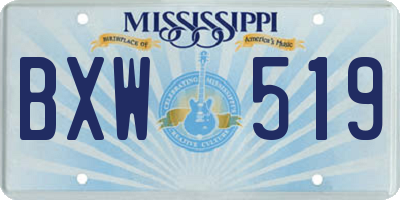 MS license plate BXW519