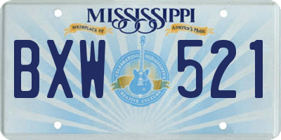 MS license plate BXW521