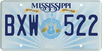 MS license plate BXW522