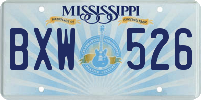 MS license plate BXW526