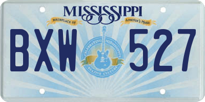 MS license plate BXW527