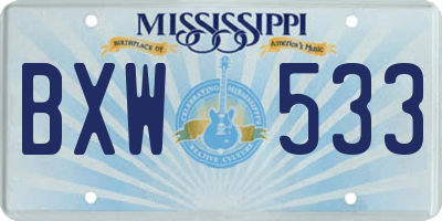 MS license plate BXW533