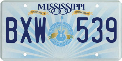 MS license plate BXW539