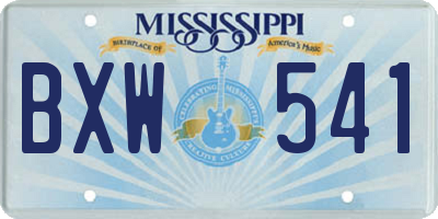 MS license plate BXW541