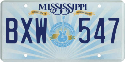 MS license plate BXW547