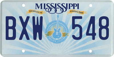 MS license plate BXW548
