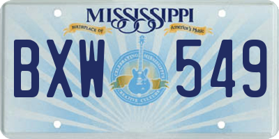 MS license plate BXW549