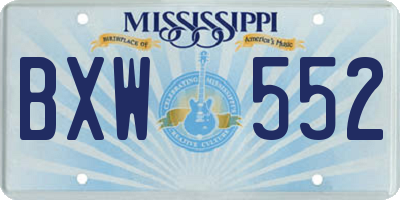 MS license plate BXW552