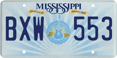 MS license plate BXW553