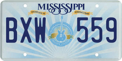 MS license plate BXW559