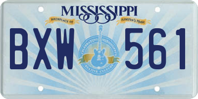 MS license plate BXW561