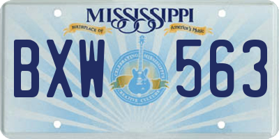 MS license plate BXW563
