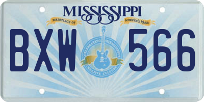 MS license plate BXW566