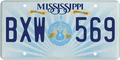 MS license plate BXW569