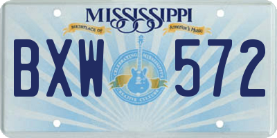 MS license plate BXW572