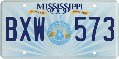 MS license plate BXW573