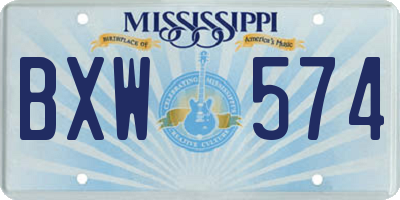 MS license plate BXW574