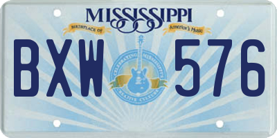 MS license plate BXW576