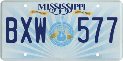 MS license plate BXW577