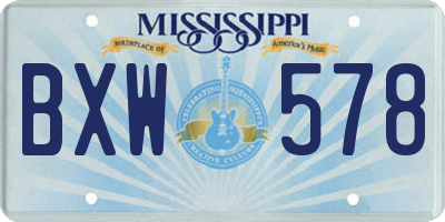 MS license plate BXW578