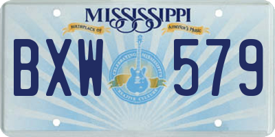 MS license plate BXW579