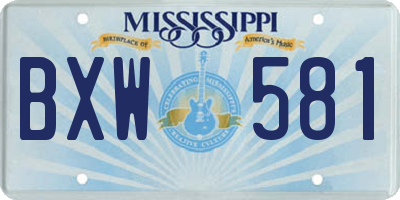 MS license plate BXW581