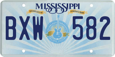 MS license plate BXW582